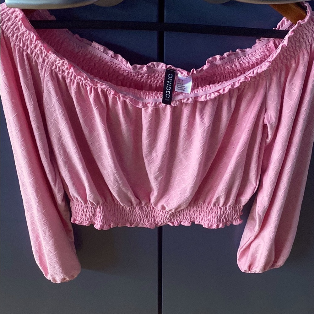 Chic Pink Off-Shoulder Top